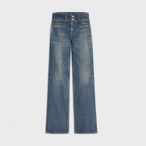 Lady's Celine Jane Flared Jeans In Dark Union Wash Denim