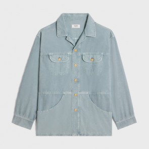 Lady's Celine Oversized Car Coat Jacket In Corduroy