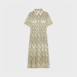 Lady's Celine Shirt Dress In Crepe De Chine
