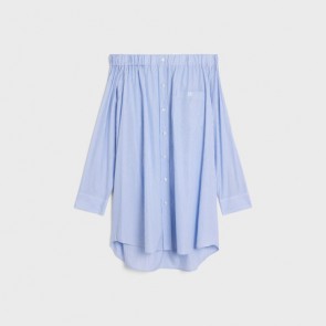 Lady's Celine Off-Shoulder Shirt Dress