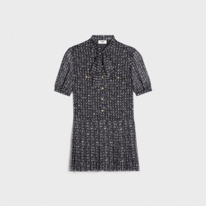 Celine LavalliÈre Short Dress In Silk Georgette