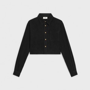 Lady's Celine Cropped Shirt In Corduroy