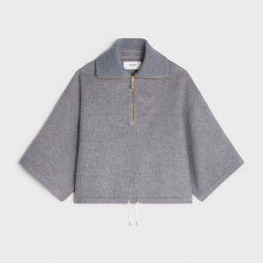 Lady's Celine Varsity Jacket In Textured Wool