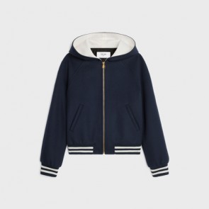 Lady's Celine Hooded Teddy Jacket In Double Face Cashmere