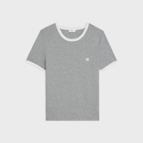 Lady's Celine 70’S Triomphe T-Shirt In Grey
