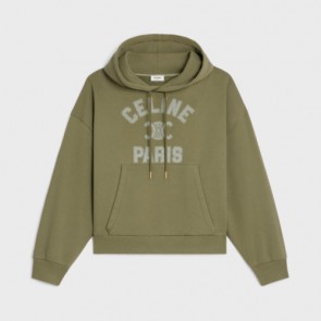 Lady's Celine Paris Loose Hoodie In Cotton Fleece