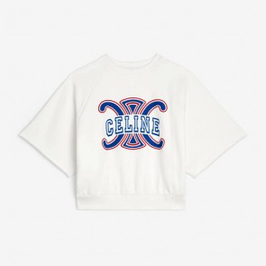 Lady's Celine Triomphe Sweatshirt In Cotton Fleece