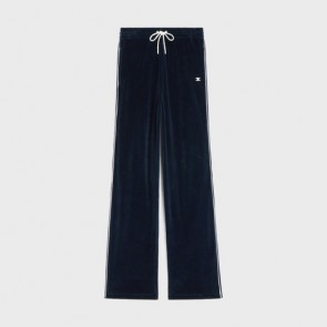 Lady's Celine Triomphe Track Pants In Velvet Jersey