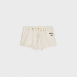 Lady's Celine Paris Mini Shorts In Cotton Fleece