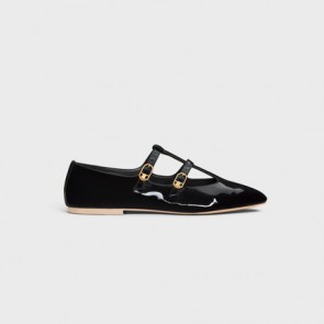 Lady's Celine Les Ballerines Celine Babies In Patent Calfskin