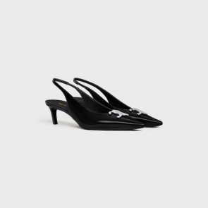 Lady's Celine Alma Triomphe Slingback In Glossy Calfskin