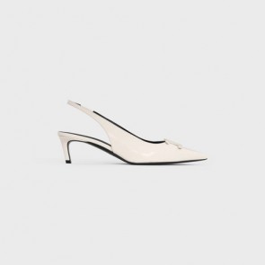 Lady's Celine Alma Triomphe Slingback In Patent Calfskin