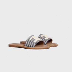 Lady's Celine Lympia Mule In Oshkosh Canvas