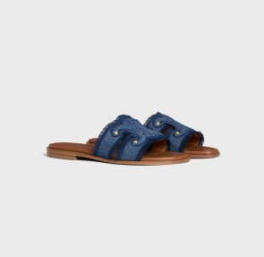 Lady's Celine Marina Fringed Mule in Denim