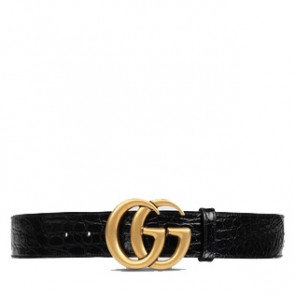 Gucci mens Crocodile belt with Double G buckle 400593
