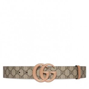 Gucci Beige And Ebony GG Supreme Canvas Belt