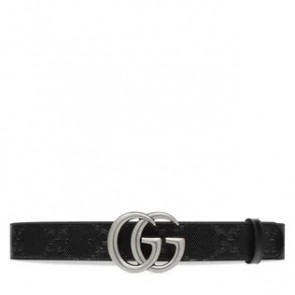 Gucci GG Marmont Embossed Leather Belt