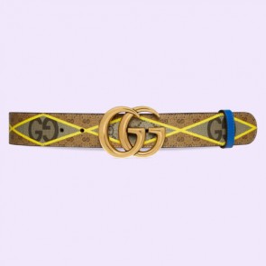 Gucci Yellow GG Rhombus Print Belt