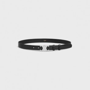 Lady's Celine Medium Triomphe Belt In Taurillon Leather