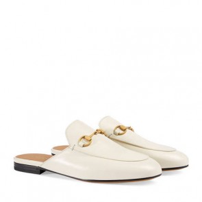 Women Princetown leather slipper white leather 423513 C9D00 9022