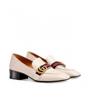 Gucci women Leather Double G loafer 423537
