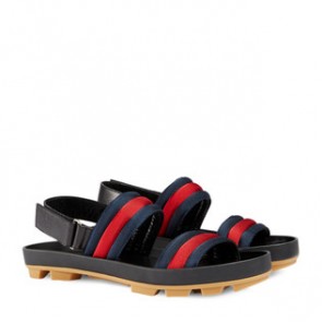 Gucci mens Leather and Web sandal 428578