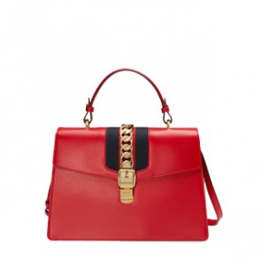 Gucci women Sylvie leather top handle bag 431665
