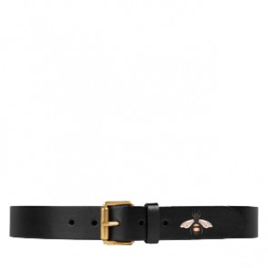 Gucci mens Bee print leather belt 434520