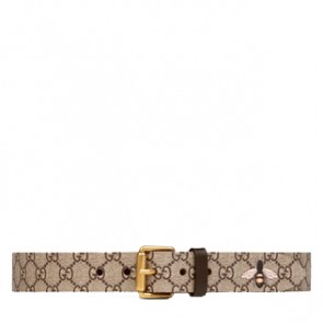 Gucci mens Bee print GG Supreme belt 434520