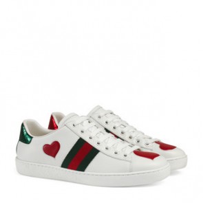 Women Ace embroidered heart low top sneaker 435638 A38M0 9074