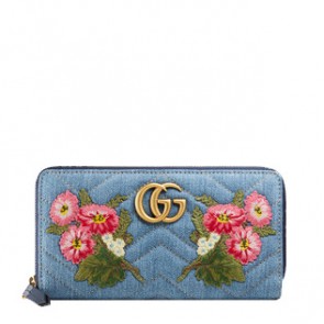Gucci womens gg marmont japan exclusive denim wallet 443123