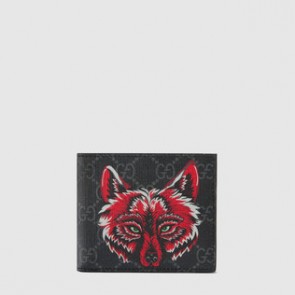 Mens GG Supreme wallet with wolf 451268 91MAN 9789