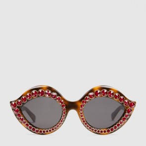 Women Cat eye acetate sunglasses with crystals 451788 J0740 2200