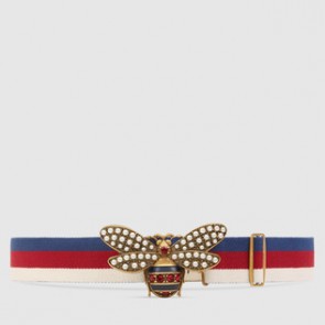 Women Sylvie Web belt with bee ‎453277 HGW2T 9092