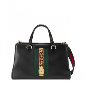 Gucci womens Sylvie leather top handle bag 453790