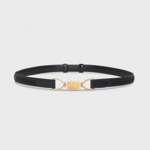 Celine Small Block Triomphe Belt In Smooth Calfskin