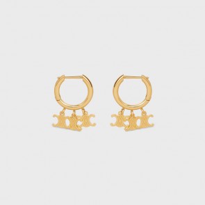 Celine Triomphe Trio Hoops In Brass