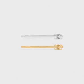 Lady's Celine Triomphe Set Of 2 Hair Slides