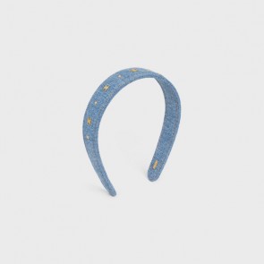 Lady's Celine Headband In Cotton And Brass With Gold Finish