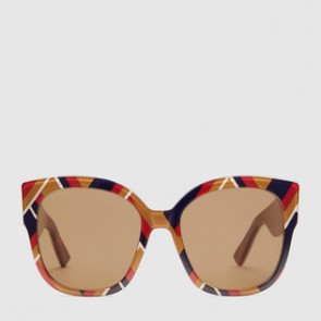 Women Square frame acetate sunglasses with Web ‎461683 J0740 2452