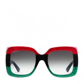 Gucci women Square frame acetate sunglasses 461705 red/black/green acetate