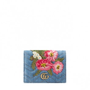 Gucci womens card cases gg marmont japan exclusive denim wallet 466492 9B54T 4381