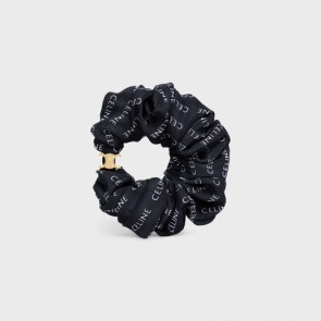 Lady's Celine Scrunchy Rayure In Silk And Brass