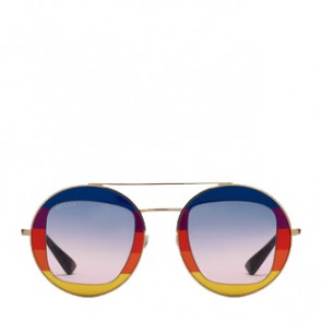 Gucci women Round frame rainbow metal sunglasses 470457