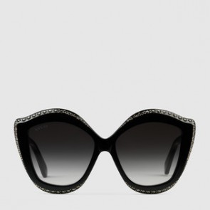 Women Cat eye acetate sunglasses with crystals 470465 J0740 1011