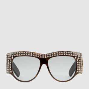 Women Oversize acetate sunglasses with crystals 470467 J0740 2320