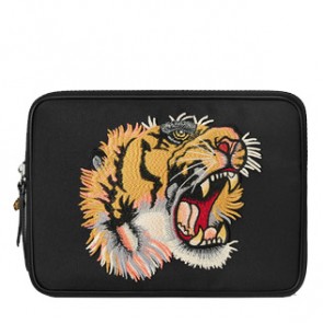 Gucci mens Techno canvas tablet case with embroidery 473883