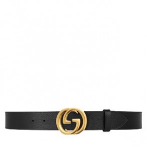 Gucci Leather belt with interlocking G buckle 474347