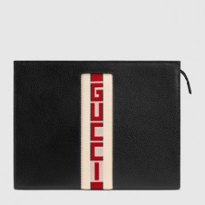 Mens stripe leather pouch 475316 CWGSN 7572