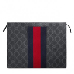 Gucci womens GG Supreme Web cosmetic case 475316